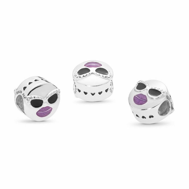 Pandora Stay Cool Charm Ireland - Sterling Silver/Enamel/Black/Cubic Zirconia - 743596PWZ